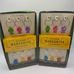 NIB Williams-Sonoma Glass Margarita Charms (Set of 2 Boxes)